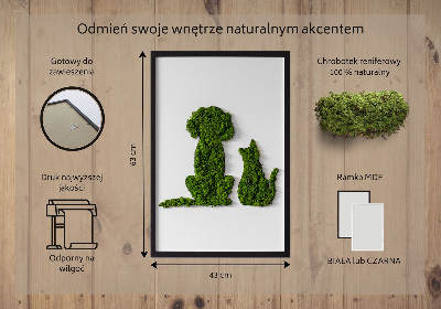 Mechový obraz Pes s kočkou