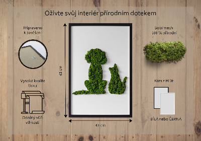 Mechový obraz Pes s kočkou