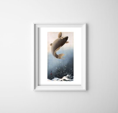 Retro plakát Jumping carp ohly koton