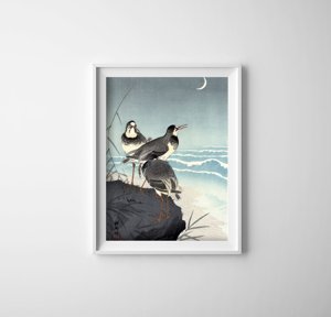 Dekorativní plakát Vlny a půlměsíce ohara kowon ukiyo