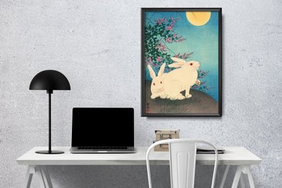Dekorativní plakát Plakát ohara kowon králík ukiyo-e vinobraní