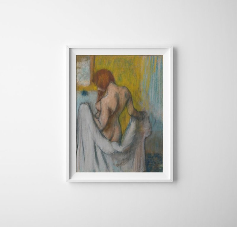Retro plakát Žena s ručníkem Edgar Degas