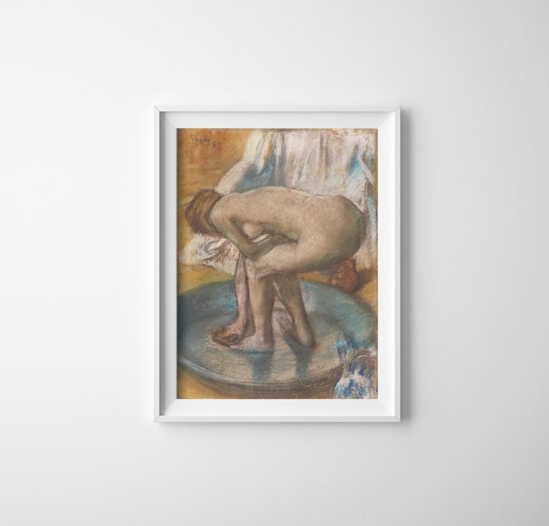 Retro plakát Bathin Edgar Degas žena