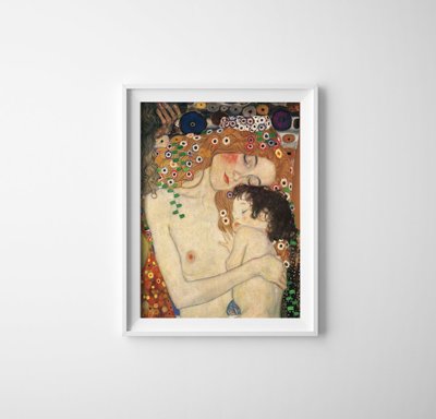 Retro plakát Matka a dítě Gustav Klimt
