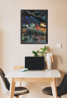 Retro plakát Noční rybolov v Ascon Marianne von Wedfkin