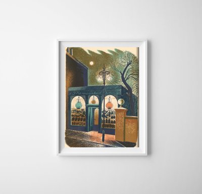 Retro plakát Eric Ravilious lékárna na ulici