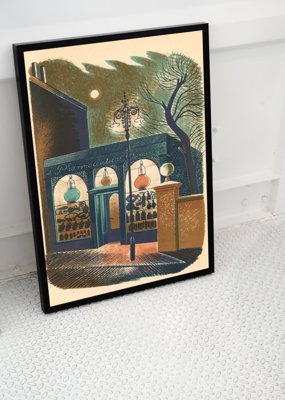 Retro plakát Eric Ravilious lékárna na ulici