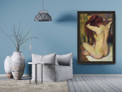 Plakát Degas žena česání vlasů