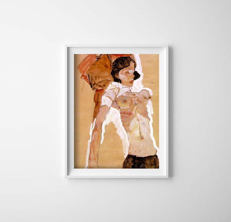 Retro plakát Egon schiele semi nude leetlining