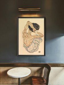 Retro plakát Egon schiele v poloze sezení
