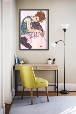 Plakát Sedící žena s ohnutým egonem schiele koleno