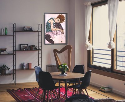 Plakát Sedící žena s ohnutým egonem schiele koleno