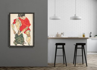 Plakát Model v červených šatech egon schiele