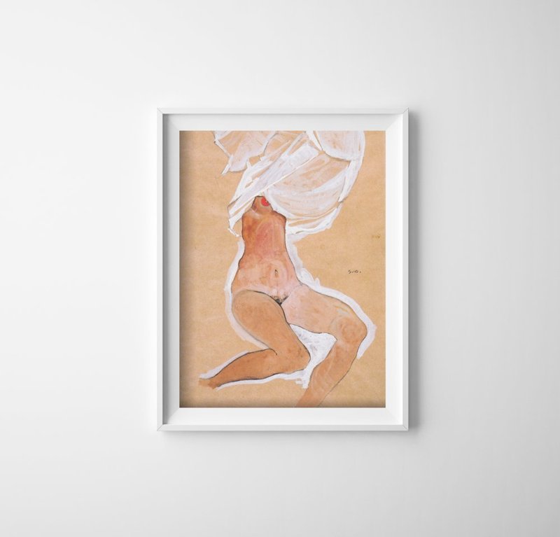 Plakát Sedící nahá dívka egon schile