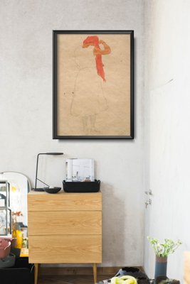 Plakát Stojící během česání egonu schiele