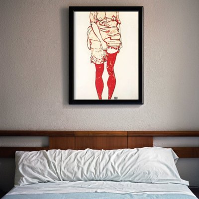 Dekorativní plakát Egon schiele žena v červené barvě