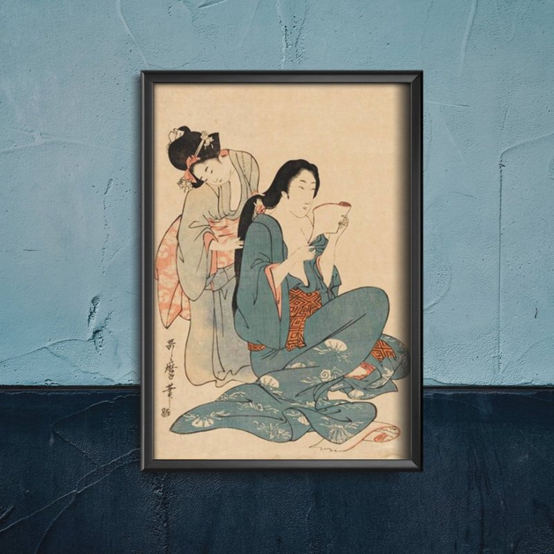 Plakát Ženy šlehací vlasy Ukiyo-e