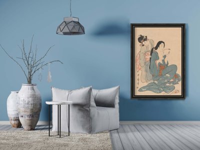 Plakát Ženy šlehací vlasy Ukiyo-e
