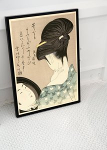 Plakát na zeď Růžový Kitagawa krk Utamaro