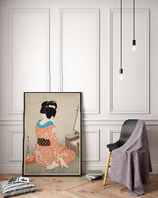 Plakát na zeď Žena v červené kimono