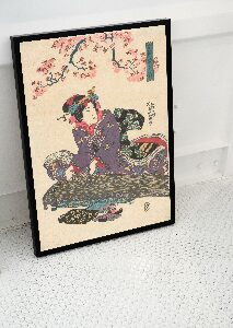 Retro plakát Geisha z Koto Keisai Eisen