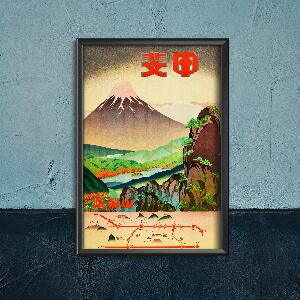 Retro plakát Japonské Yamanashi pole