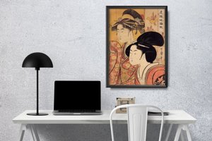 Dekorativní plakát Dvě krása s bambusem
