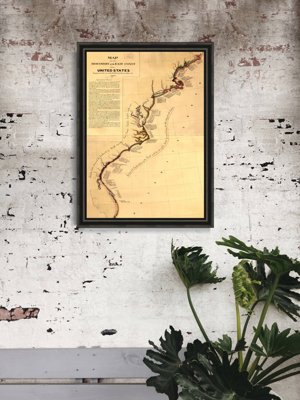 Retro plakát Mapa objevů východního pobřeží USA