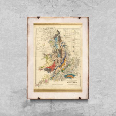 Designovy plakát Stará mapa Anglie železnice