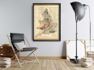 Designovy plakát Stará mapa Anglie železnice