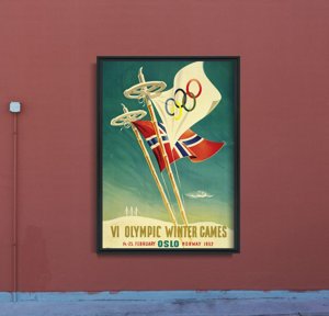 Retro plakát VI zimní olympijské hry v Oslu