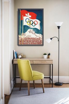 Retro plakát olympijské hry Moritz Švýcarsko