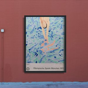 Retro plakát Olympijský potápěč od Davida Hockney