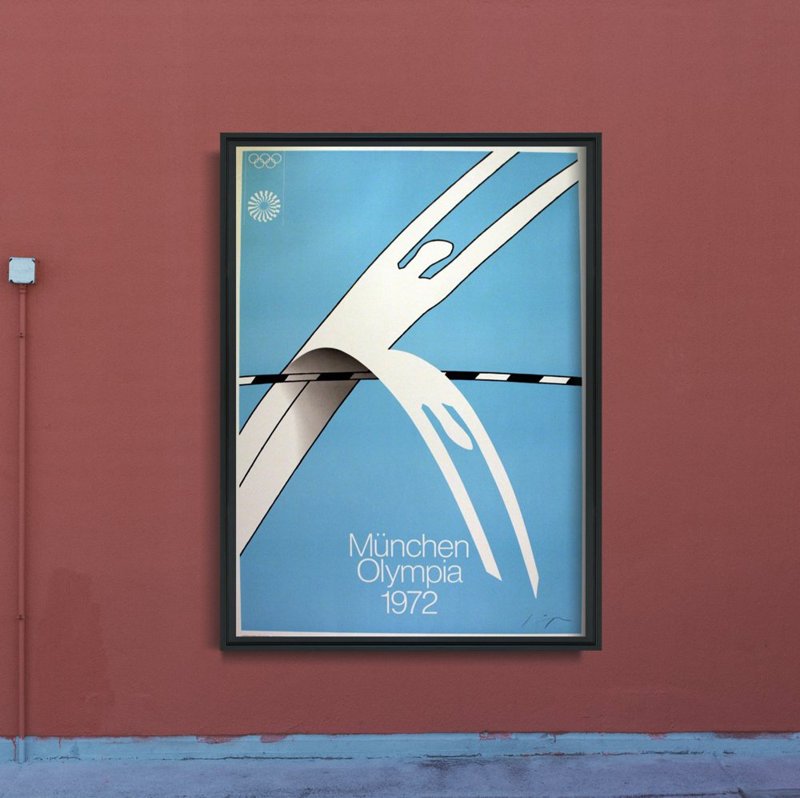 Retro plakát Olympijské hry v Mnichově Alfonso Hüppi