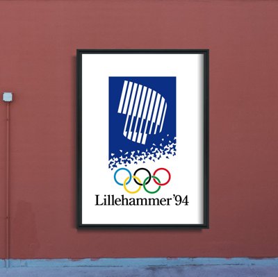 Retro plakát Zimní olympijské hry Lillehammer