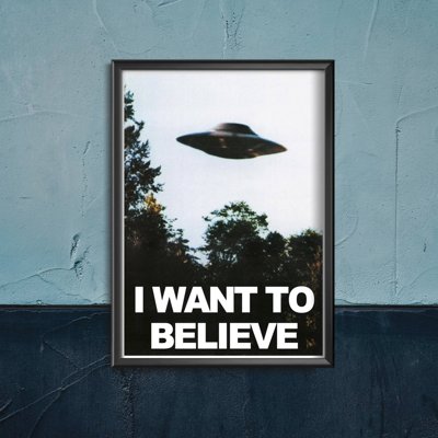 Retro plakát Sci-fi Ufo.