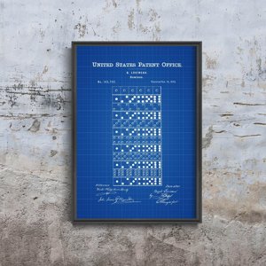 Retro plakát Domino Louineau patent USA