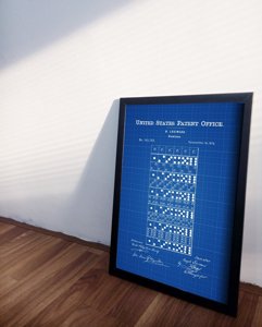 Retro plakát Domino Louineau patent USA