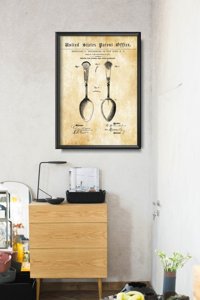 Retro plakát OSIRIS FALLWAWAWWARE Lžíce Patent USA
