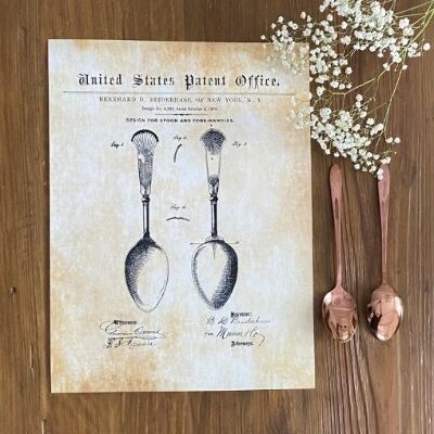 Retro plakát OSIRIS FALLWAWAWWARE Lžíce Patent USA