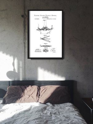 Retro plakát Mustache Curler Burgio patent USA