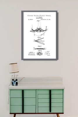 Retro plakát Mustache Curler Burgio patent USA