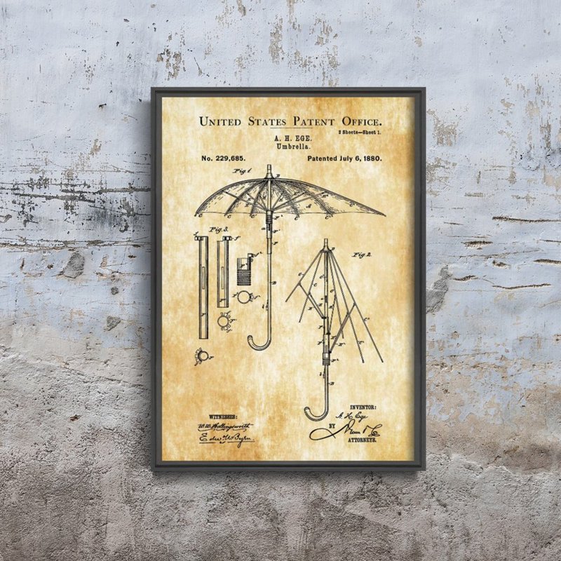 Retro plakát Parasol EGE Patent USA