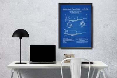 Retro plakát Patent na vesmírném prostoru Spojených států