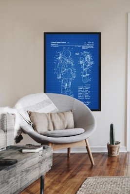 Retro plakát Apollo prostor oblek patent astronaut