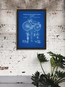 Retro plakát Patentové kolo Velocipede Jeffery Spojené státy