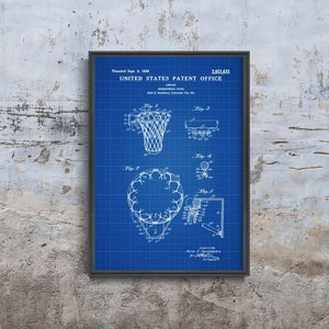 Retro plakát Basketbalový obruč USA USA