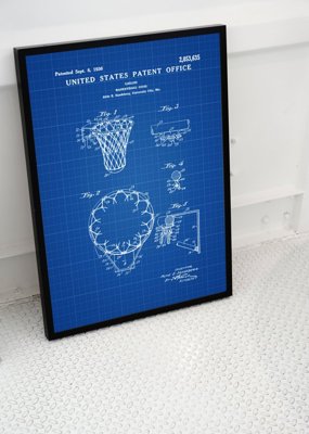 Retro plakát Basketbalový obruč USA USA