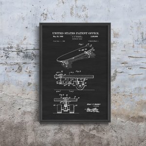 Retro plakát Skateboard break waddell patent USA