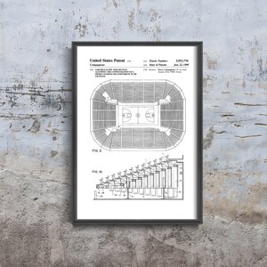 Retro plakát Patent sedadla stadionu USA